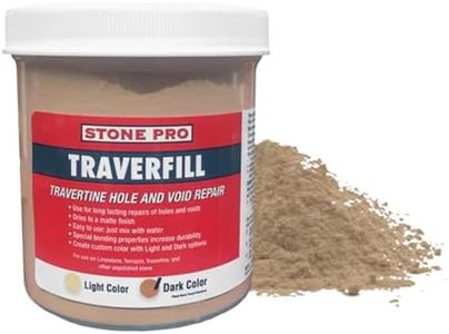 StonePro Traverfill - Travertine Repair - Fills Smalls pits, Holes & voids in Travertine & Limestone (Light 3 lb)