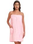 Vislivin Wrap Bathrobe for Women Shower Wrap Towel Bath Body Wrap Towel with Adjustable Snap Closure Pink L