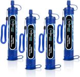 Filters-Clean Survival Water Filter Straw – 0.1 Micron Portable Personal Water Filter, 4,000L (1,056 Gallon) Capacity – Removes 99.9999% Bacteria & Protozoa – Hiking, Camping & Emergency - 4 Pack