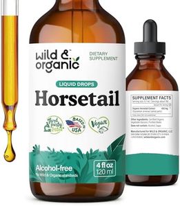 Wild & Organic Horsetail Herb Tincture - Hair Skin and Nails Support - Liquid Horsetail Supplement - Vegan, Sugar & Alcohol-Free Leaf Extract Drops - 4 fl oz