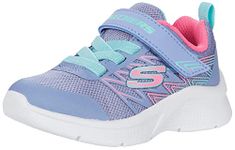 Skechers Kids Girls MICROSPEC-Bold Delight Sneaker, Lavender, 6 Toddler