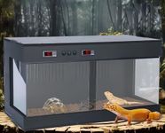 PVC Reptile Terrarium Tanks Enclosure for Ball Python Snake Gecko Bearded Dragon, PVC Reptile Lounge Habitat with Glass Sliding Door and Intelligent Thermostat (33gallons)