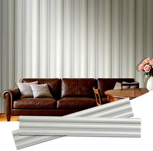 NovaGrid Board 2PCS 3D Fluted Textured Panel Acoustic Slat Wall Panel Triple-Round Design for Interior Ceiling and Decoration 118"x8.6" (Silver)