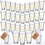 Gejoy 50 Pcs 1.2 oz Wedding Shot Glasses for Guests with Thank You Tags and Organza Bags for Wedding Bridal Party(Gold, Vintage)