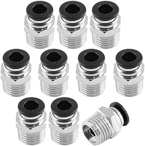 Qjaiune 10Pcs Male Straight Push to Connect Fittings 6mm Tube OD x 1/4 inch NPT Thread, Air Push Connect Tool Pneumatic Hose Fittings