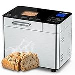 Razorri Bread Maker Machine Stainless Steel, 25-in-1 with Nonstick Bread Pan, Homemade DIY 2Lbs Breadmaker, Gluten-Free Setting, 15H Delayed-start & 1H Keep Warm, 3 Crust Colors and 3 Loaf Sizes