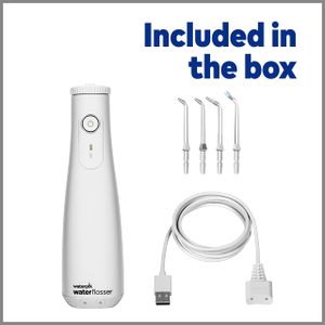 Waterpik Cordless Water Flosser – White Portable Oral Irrigator