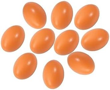 Azatemgo Chicken Eggs Fake Chicken Eggs Easter Eggs Set of Wooden Fake Eggs to Help Lay Chickens 10 Pcs