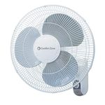 Comfort Zone Oscillating Wall Mount Fan with Adjustable Tilt, 16 inch, 3 Speed, Metal Grille, 90 Degree Oscillation, Airflow 14.07 ft/sec, Ideal for Home, Bedroom, Gym & Office, CZ16W