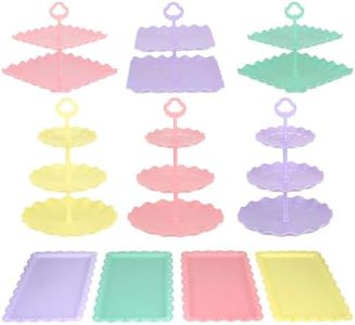 Pack of 11 NWK Cupcake Stand Set with Table Cloth (Colorful)