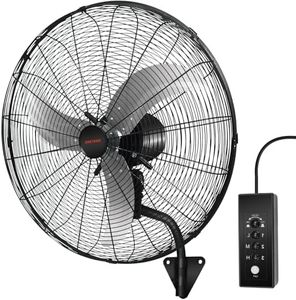 ZMRTDWO 24 Inch Wall Mount Fan, Oscillating Wall Mounted Fan, 3 Speed High Velocity with Max 7200 CFM, IP44 Water Resistant for Patio, Warehouse, Workshop, Garage, ETL-Certified