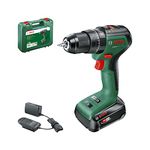 Bosch Cordless Hammer Drill UniversalImpact 18V-60 (1 Battery 2.0 Ah, 18 Volt System, in Carrying case), Black, UniversalImpact 18V-60