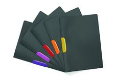 Durable 230400 Clip Folder Duraswing Color for 30 Sheets DIN A4, Bag 5-Piece, Anthracite with Coloured Clip