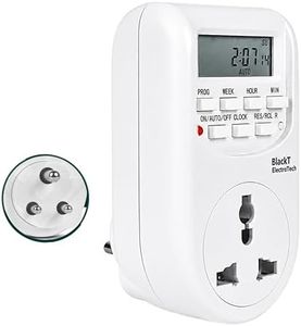 BlacktElectrotech BT41P3 : (3 PIN) Plug-in 24x7 Digital Programmable Timer Switch for Lights Control, for Mobile Charging, Glow Sign Board ETC