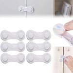 6 PCS Plastic Cupboard Locks for Children Baby Safety Locks, Child Wardrobe Locks for Cabinets Drawers Fridge Door Adhesive Locks for Kids Kitchen Furniture