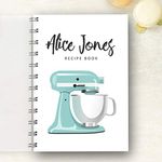 Personalised Recipe Notebook Retro Mixer, Recipe Log, Choice of Colours, A4, A5, Gift