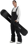 GSOU SNOW Womens Ski Bibs Snowboard Pants Snow Overalls Waterproof Windproof Winter Outdoor Sports Black S