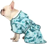 HDE Dog Bathrobe Super Absorbent Quick Drying Towel with Hood for All Dog Breeds Sizes S-XXL - Dinosaurs - S