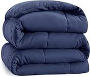 King Comforter Goose Down Alternative Microfiber Quilted Solid Comforter/Duvet Insert - Ultra Soft Hypoallergenic Bedding - Medium Warmth for All Seasons King Comforter - Navy