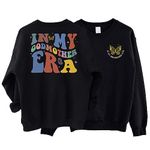 HBL Store In My Godmother Era Sweatshirt 2 Sided, Groovy Godmother Sweater For Mom, Funny Pregnancy Announcement Sweater, Black, 4X-Large