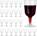 MATANA 48 Clear Hard Plastic Wine Glasses (180ml) - Elegant & Reusable Wine Cups for Cocktails, Dessert, Wine Tasting - Ideal for Birthdays, Weddings, Christmas, BBQ, Picnic, Parties