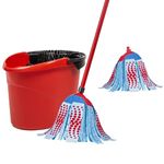 Vileda Super Twist 3-Action XL Mop and Bucket System with 1 Extra Refill | String Mops | Perfect Mop for Floors| Machine Washable Mop Head| Easy Wringing