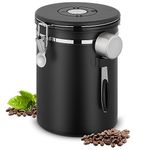 Airtight Coffee Canister, 2.8 L Stainless Steel Coffee Container for 1kg/35oz Coffee Beans, Coffee Storage Jars with Date Tracker, CO2 Valve and Scoop, Kitchen Storage Container for Coffee Beans&Tea