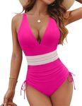 Blooming Jelly Women Tummy Control Swimsuits Modest One Piece Bathing Suits Drawstring Swim Suits 2024 (XXL, Hot Pink)