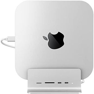 minisopuru USB C Hub for Mac Mini, Mac Mini Dock Support M.2 NVMe/SATA SSD, 5 in 1 Mac Mini Stand & Docking Station Mac Mini Accessories with 2 USB C 10Gbps Data, TF& SD, M.2 SSD(Not Included)