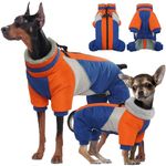 Kuoser Dog Jacket, Dog Coats for Medium Dogs, Thick Dog Winter Jacket Medium Dog Snow Jacket with Zipper, Fleece Lined Winter Dog Coat High Collor Dog Vest for Westie Pug Blue L