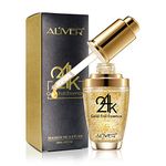 24K Gold Essence Collagen Face Serum Moisturizer Enriched with Vitamin C Serum, Vitamin E Cream for Skin care with Hyaluronic Acid Serum 1 FL OZ (30mL)