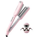 TYMO Hair Waver Crimper Hair Curler - Deep Waver Curling Iron, Ionic Beach Waves Curling Wand with Ceramic Tourmaline Barrel for Women, Anti-Scald, Quick & Easy, Dual Voltage, TYMO ROVY Pink 25mm