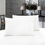 1000TC Luxury Ultra Soft Plain Colour Pillowcases (2 King Pillowcases 50x90cm, White)