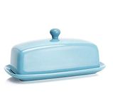 Sweese 307.102 Porcelain Butter Dish with Lid, Perfect for East West Coast Butter, Turquoise