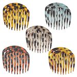 EUPSIIU 10 Pcs Hair Combs French Twist Comb, Retro Celluloid Hair Comb, Side Hair Twist Comb, 9 Teeth Non Slip Comb Clips, Leopard Print Comb, Hair Styling Accessories (Multicolour)