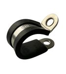 32mm Stainless Steel P Clips with Rubber Lining - Pack of 5 - Durable, Adjustable Hose Pipe Clamps for Vibration Damping and Secure Attachment