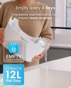 Pro Breeze 12L Dehumidifier – White, Portable Moisture Remover