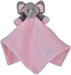 Pink Soft Soother Stuffed Plush Elephant Animal Baby Comforter Toy Blanket | New Born Baby Girl and Boy Infant Toddler Cuddle Snuggle Toy Blankets for Nursery Strollers, Cots, Cribs, Car Seats