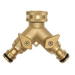 homekit Solid Brass Double Hose Connector for Outdoor Tap And Garden Hoses – Snap On Y Garden Tap Fitting