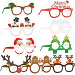 HOWAF 27 Pack Novelty Christmas Glasses Paper Glasses Photo Props Christmas Decoration Costume Party Glasses Frame for Kids Adults Christmas Party Favors Gift