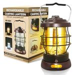 UniqueFire Retro Camping Lantern Rechargeable 1500LM 2 Modes Dimmable,Portable Electric Hurricane Lamp Hands-Free Flashlight,5000 mAh Big Capacity Battery LED Lanterns for Power Outages Indoor