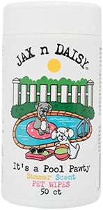 Jax N Daisy Pool Pawty Summer Scent Pet Wipes - Cat & Dog Wipes, Handy Pet Supplies, Cleaning Products for Dogs & Cats, Dog Accessories, Products for Cats, Cat & Dog Ear Cleaner, Cat & Dog Supplies