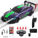 M MUNCASO RC Drift Car,1:14 Remote Control Car 4WD RC Car, Drift RC Cars 40KM/H High Speed Remote Control Cars for Kids, with LED Lights, Extra Tires, Drift RC Cars for Adults