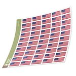 United States of America USA Country Flag Sticker Decal 1 Inch Rectangle Two Sheets 50 Total Pieces Kids Logo Scrapbook Car Vinyl Window Bumper Laptop American R