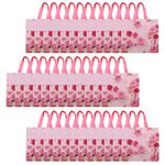 Kuber Industries Pack of 36 Shopping Bags | Reusable Bags for Shopping-Lunch-Grocery-Vegetables | PVC Lunch Handbags | Multi-Purpose Shopping Bags | Carry Bags | Gulab | Pink