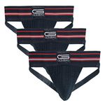 GOLBERG G Men’s Athletic Supporters (3 Pack, Black, Small) - Jock Strap Underwear - Extra Strength Elastic