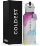 Coldest Sports Water Bottle with Straw Lid Vacuum Insulated Stainless Steel Metal Thermos Bottles Reusable Leak Proof Flask for Sports Gym (32 oz, Clouds of Tie Dye)