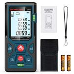 HANMATEK 165ft/50m Laser Measure Ft/in/M Switching LM50 Laser Measurement Tool Devices with 2 Bubble Levels Distance Meter,Large Backlit LCD and Pythagorean Mode, Carry Pouch and Battery Included