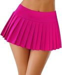 Avidlove Mini Skirt Women Short Mini Skirt High Waist Tennis Skirt Skater Skirt for Women Rose Red L