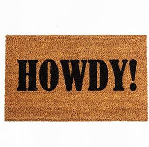 NINAMAR Howdy! Door Mat - Natural Coir - 29.5 x 17.5 inch